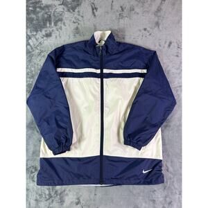Nike Vintage 90's Windbreaker Jacket Men's Size M Navy‎ Full Zip Nylon Oversized